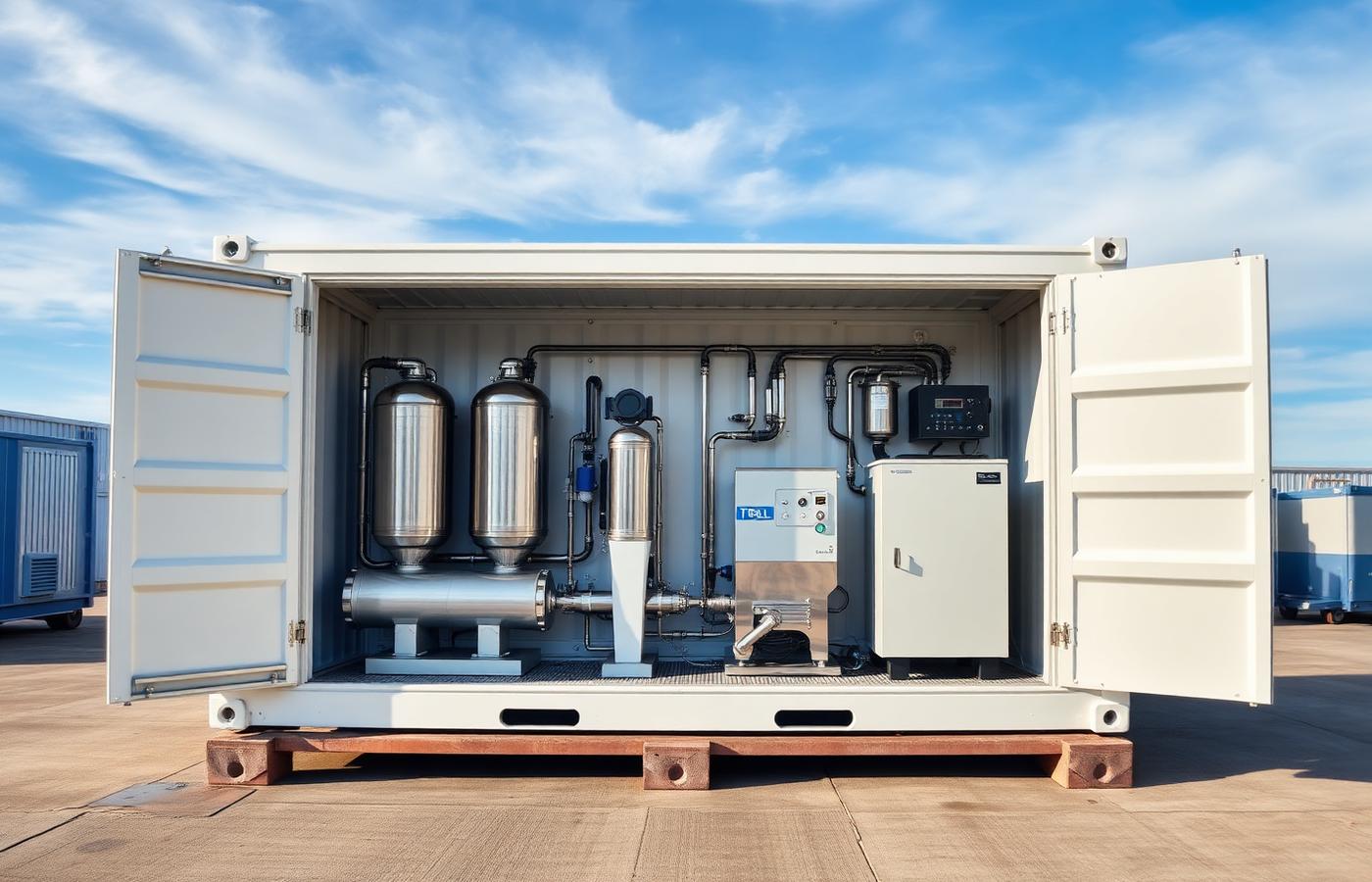 Containerised NEWS purification unit with solar array